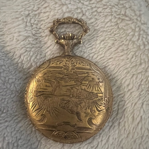 Antique legant Swiss gold tone pocket watch self winding - Picture 2 of 8